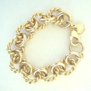 J.Crew gold ornate bracelet designer link